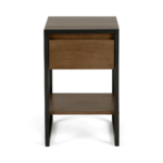 Rena Bedside Table, Mango Wood & Black Metal