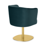 Revy Office Chair, Steel Blue Velvet with Brass Leg