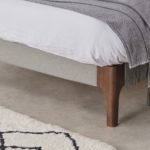Roscoe Double Bed, Salcombe Beige & Dark Stain Oak Legs
