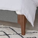 Roscoe King Size Bed, Coventry Grey & Dark Stain Oak Legs