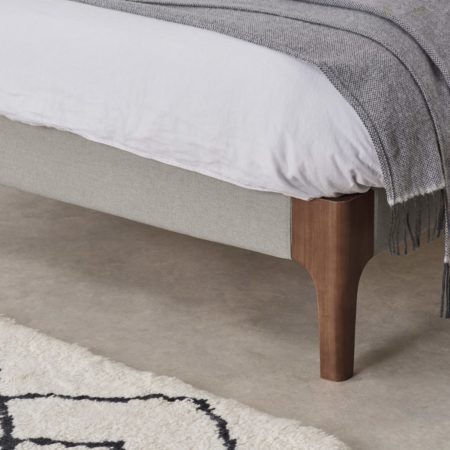 Roscoe King Size Bed, Salcombe Beige & Dark Stain Oak Legs