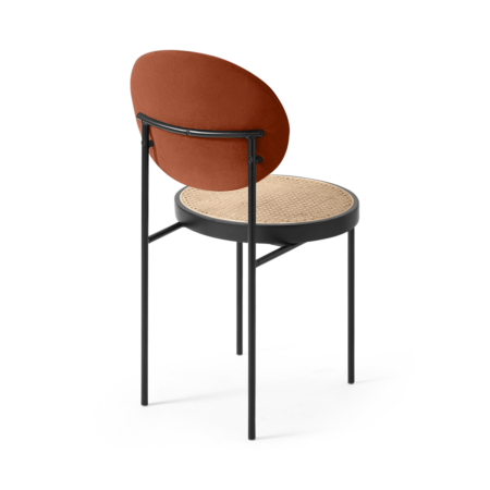 Rumana Dining Chair, Cane & Nutmeg Orange Velvet