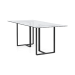 Saffie 6 Seat Dining Table, Black & Glass