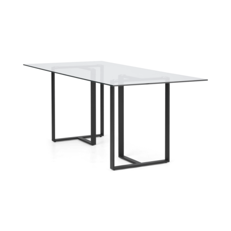 Saffie 6 Seat Dining Table, Black & Glass