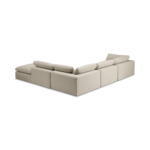 Samona Right Hand Facing Full Corner Sofa, Natural Cotton & Linen Mix