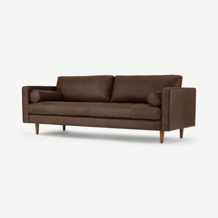 Scott 3 Seater Sofa, Charm Mocha Premium Leather