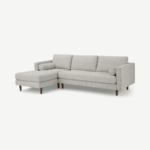 Scott 4 Seater Left Hand Facing Chaise End Corner Sofa, Ivory Weave