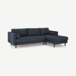 Scott 4 Seater Right Hand Facing Chaise End Corner Sofa, Cuba Blue Weave