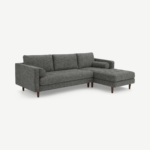 Scott 4 Seater Right Hand Facing Chaise End Corner Sofa, Iron Weave