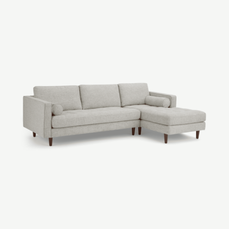 Scott 4 Seater Right Hand Facing Chaise End Corner Sofa, Ivory Weave