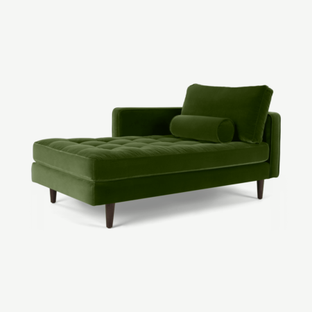 Scott Left Hand Facing Chaise Longue, Cotton Velvet Grass