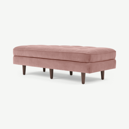 Scott Ottoman Bench, Blush Pink Cotton Velvet