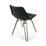 Set of 2 Kendal Dining Chairs, Green and Brass