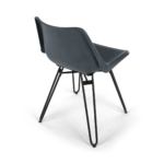 Set of 2 Kendal Dining Chairs, Grey leather and Black