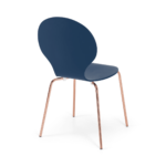 Set of 2 Kitsch Dining Chairs, Blue and Copper