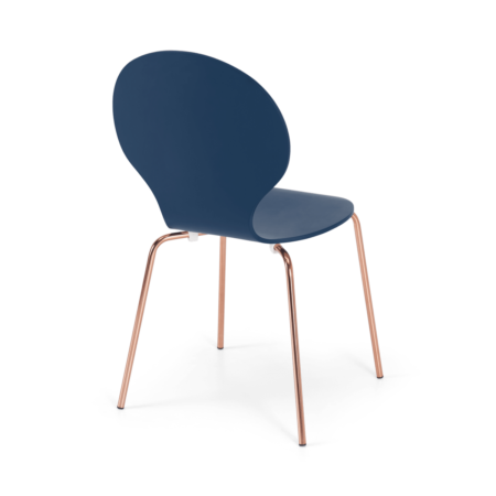 Set of 2 Kitsch Dining Chairs, Blue and Copper