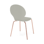 Set of 2 Kitsch Dining Chairs, Willow Grey and Copper Legs