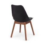 Set of 2 Thelma Dining Chairs, Dark Stain Oak and Black
