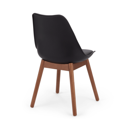 Set of 2 Thelma Dining Chairs, Dark Stain Oak and Black