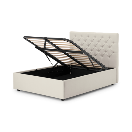 Skye King Size Bed with Ottoman Storage, Oatmeal Weave
