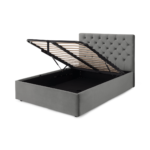 Skye King Size Ottoman Storage Bed , Light Grey Velvet