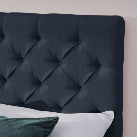 Skye King Size bed with Drawer Storage, Dark Blue Weave