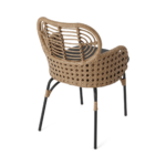 Swara Garden Carver Chair, Polyrattan, Natural and Black
