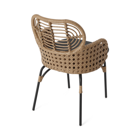 Swara Garden Carver Chair, Polyrattan, Natural and Black