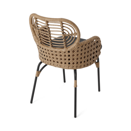 Swara Garden Carver Chair, Polyrattan, Natural and Black