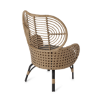 Swara Garden High back lounge Chair, Natural Polyrattan and Black