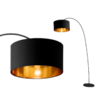 Sweep Arc Overreach Floor Lamp, Matt Black with Copper