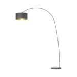 Sweep Arc Overreach Floor Lamp, Matt Grey with Brass