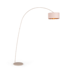 Sweep Arc Overreach Floor Lamp, Matt Pink with Copper