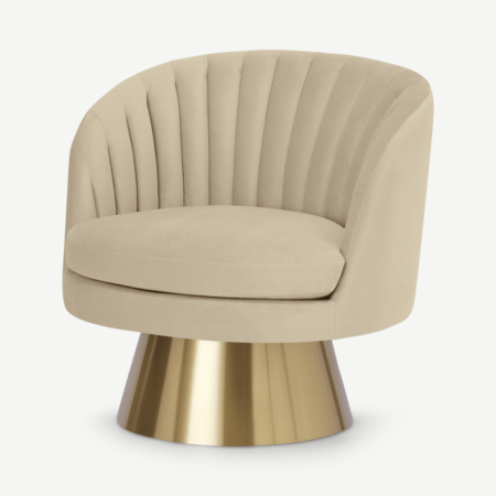 Sylvie Swivel Accent Armchair, Porcelain Velvet