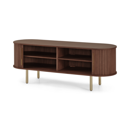 Tambo Media Unit, Walnut & Brass