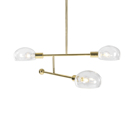 Tangle Chandelier Pendant 3 Lights, Brass