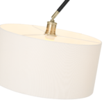 Teo Overreach Floor Lamp, Antique Brass & White