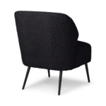 Topeka Accent Armchair, Black Faux Sheepskin