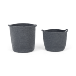 Toro Set of 2 Large Storage Baskets with Handles, Grey
