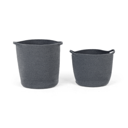 Toro Set of 2 Large Storage Baskets with Handles, Grey