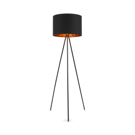 Tris Tripod Floor Lamp, Matt Black and Copper