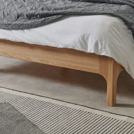 Tulana King Size Bed, Natural Weave & Oak