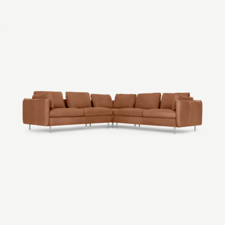 Vento 5 Seater Corner Sofa, Texas Tan Leather