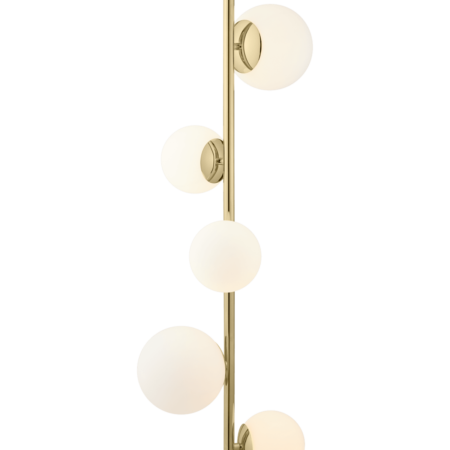 Vetro Floor Lamp, Brass & Opal Glass