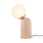 Vetro Table Lamp, Dusty Nude Pink and Opal Glass