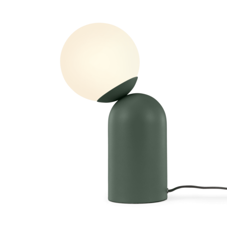 Vetro Table Lamp, Peacock Green and Opal Glass