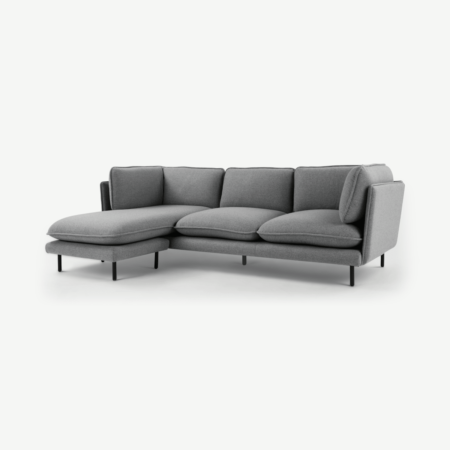 Wes 3 Seater Chaise End Corner Sofa, Elite Grey