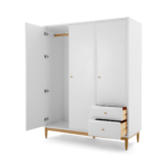 Willow Triple Wardrobe, White and Oak