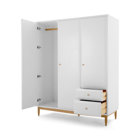 Willow Triple Wardrobe, White and Oak