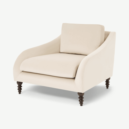 Andrin Armchair, Natural Eco Velvet